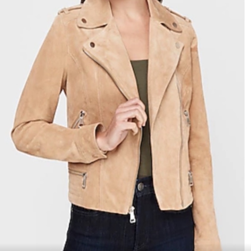 Express Genuine Suede Moto Jacket
